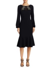 TERI JON BY RICKIE FREEMAN - EMBELLISHED LONG-SLEEVE DRESS at Saks Fifth Avenue